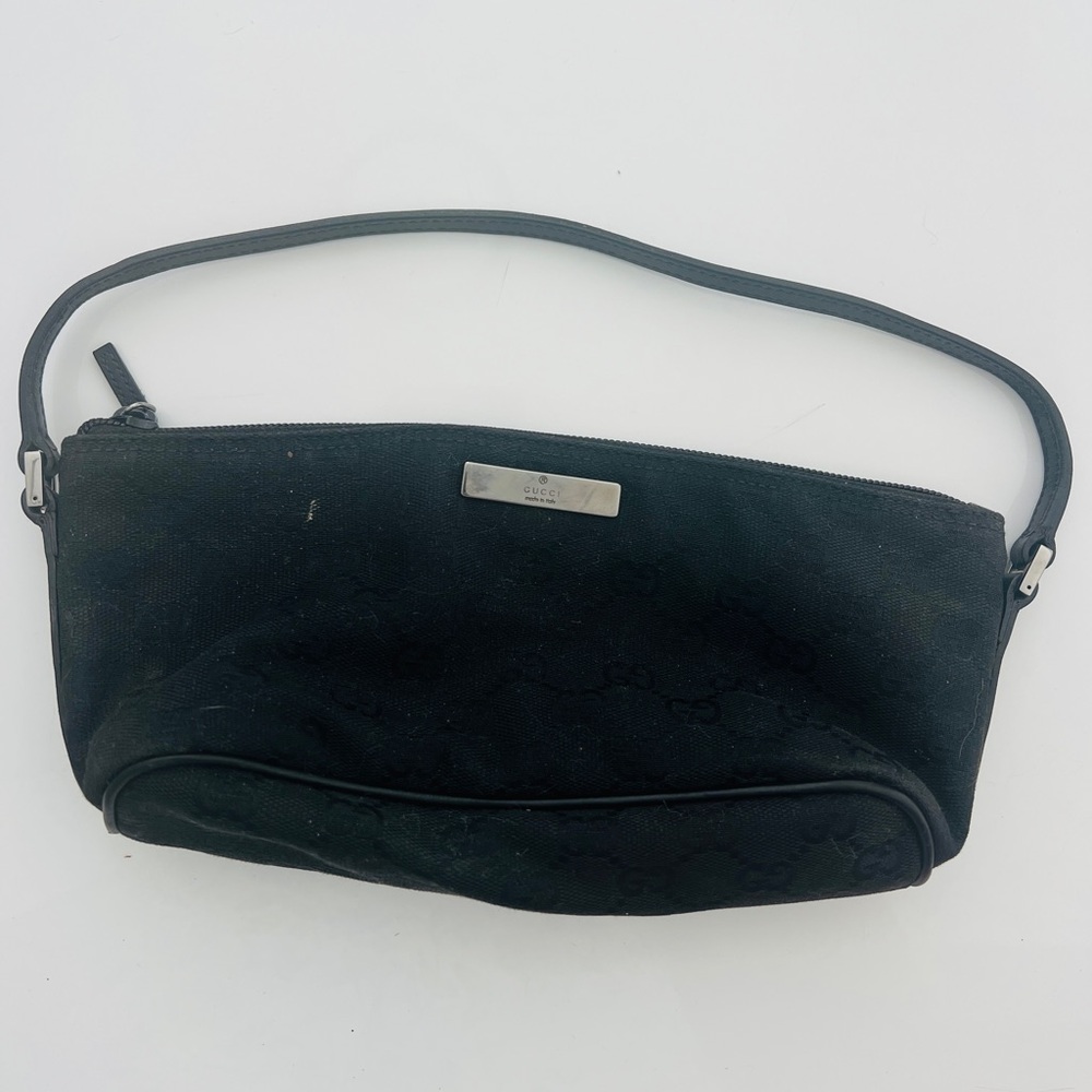 Gucci Mini Black Canvas Boat Bag